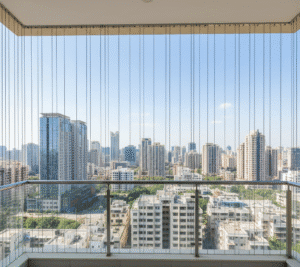 Invisible grills for apartment balconies