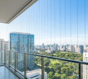 Invisible grills for apartment balconies