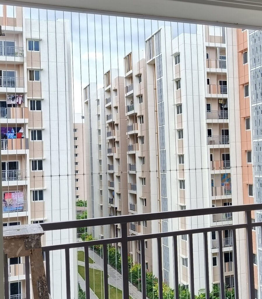 Invisible grills for apartment balconies
